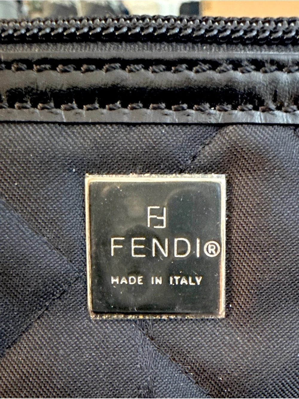 FENDI Classic Quilted Black Men's Briefcase - Unbranded